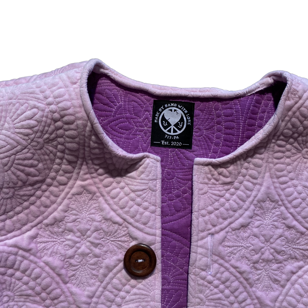 Large lavender cardigan by Unapologetic Youth, soft knit fabric, relaxed fit, with long sleeves and a cozy design.