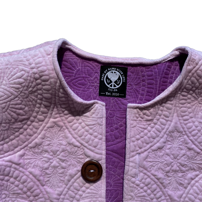 Large lavender cardigan by Unapologetic Youth, soft knit fabric, relaxed fit, with long sleeves and a cozy design.