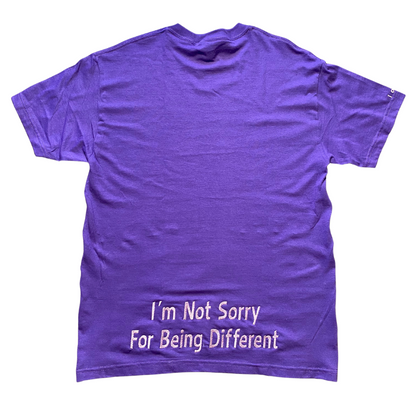 Unapologetic Youth purple t-shirt, front view showing vibrant color and casual fit on a plain background.