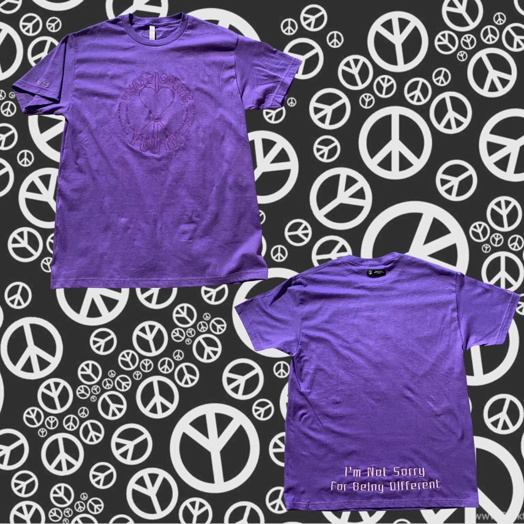 Large Unapologetic Youth T-Shirt with bold graphic design and casual fit, displayed on a plain background.