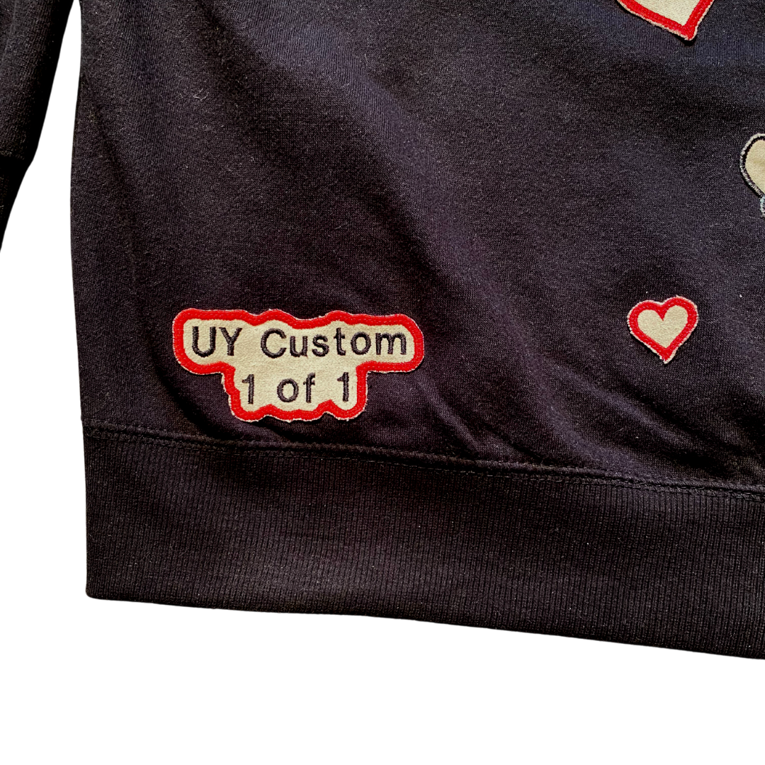 Unapologetic Youth Always & Forever large zip-up hoodie in black with front pockets and full-length zipper.