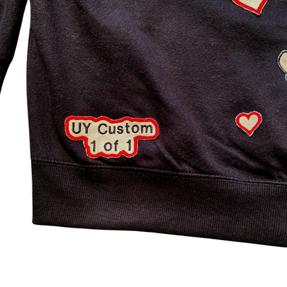 Unapologetic Youth Always & Forever large zip-up hoodie in black with front pockets and full-length zipper.