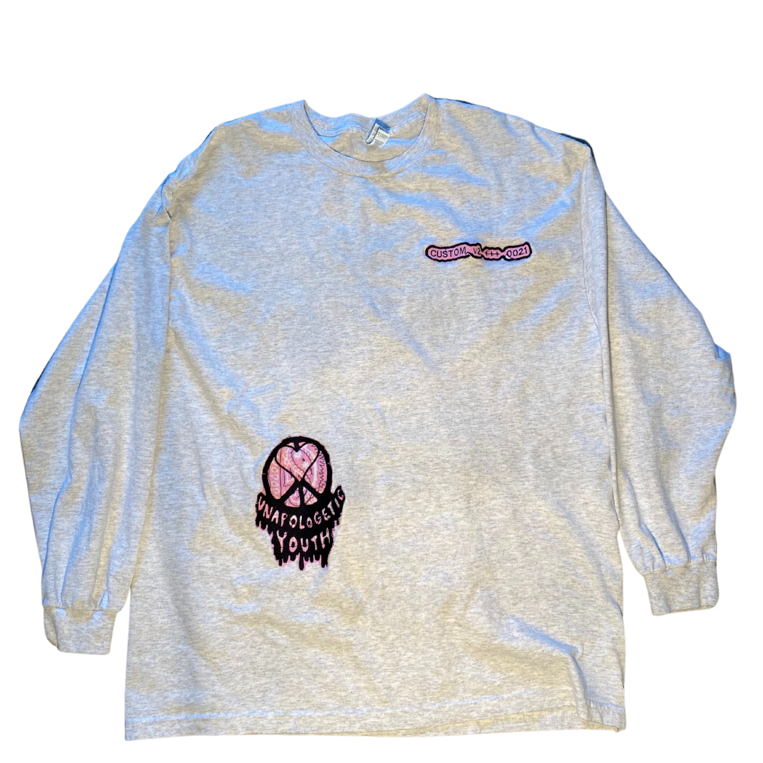 Long sleeve shirt by Unapologetic Youth, featuring a comfortable fit and casual style, shown in a close-up image.