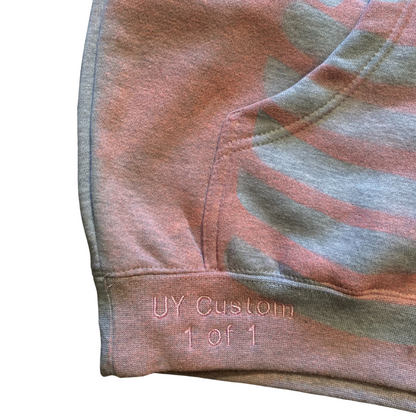 Unapologetic Youth To The Bone hoodie in small size, featuring a black hoodie with a printed design and drawstring hood.