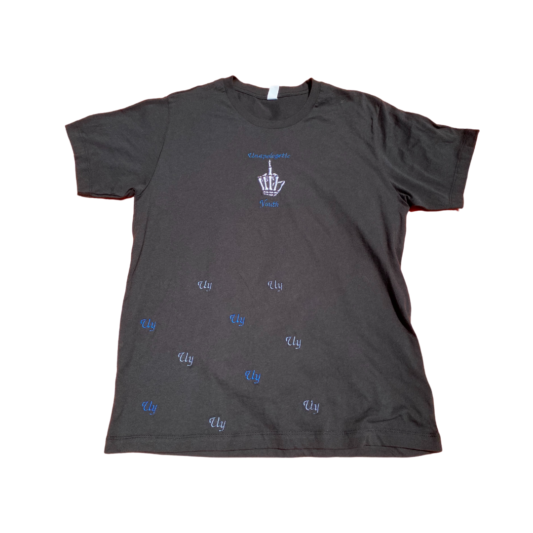 Black Ice T-Shirt by Unapologetic Youth featuring a sleek black design with white ice graphic on the front.