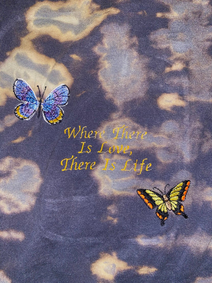 Unapologetic Youth x Carhartt "Where There Is Love" T-shirt with graphic design, casual wear, black fabric and front print.