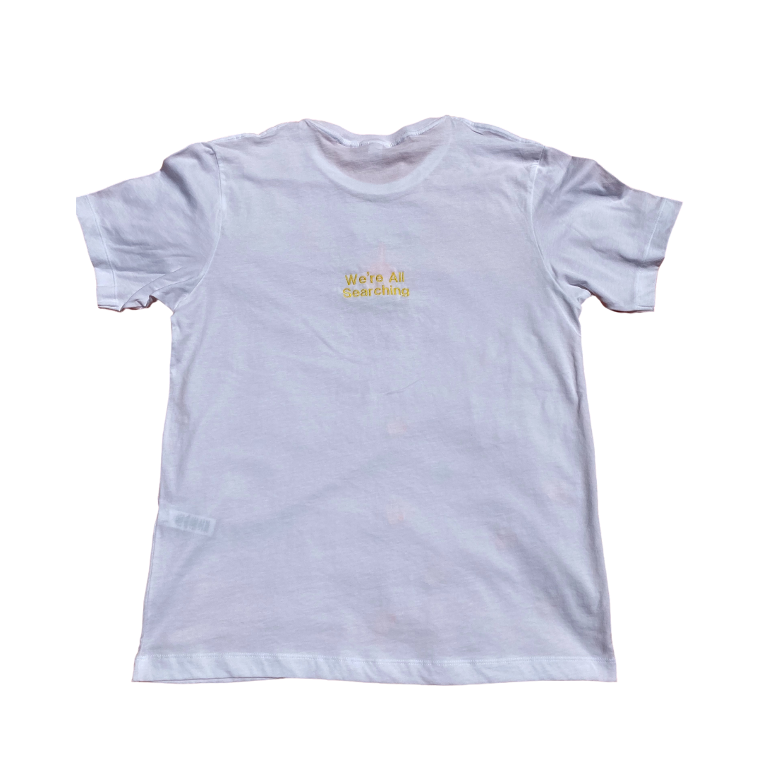 Unapologetic Youth neon lights T-shirt featuring a vibrant neon sign design on the back, casual and stylish graphic tee.