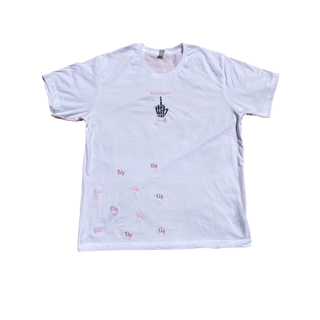 Pink Panther T-Shirt by Unapologetic Youth featuring a pink cartoon panther graphic on a casual tee.