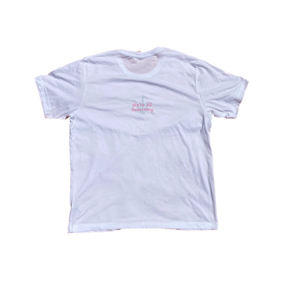 Back view of Unapologetic Youth pink T-shirt featuring a Pink Panther graphic on the back.