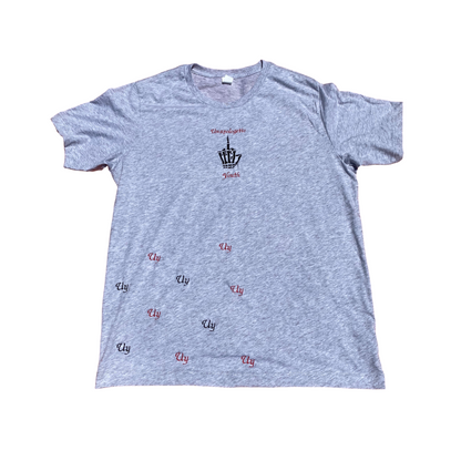 Red Unapologetic Youth T-shirt featuring a red devil graphic on the front, casual fit, and soft fabric.