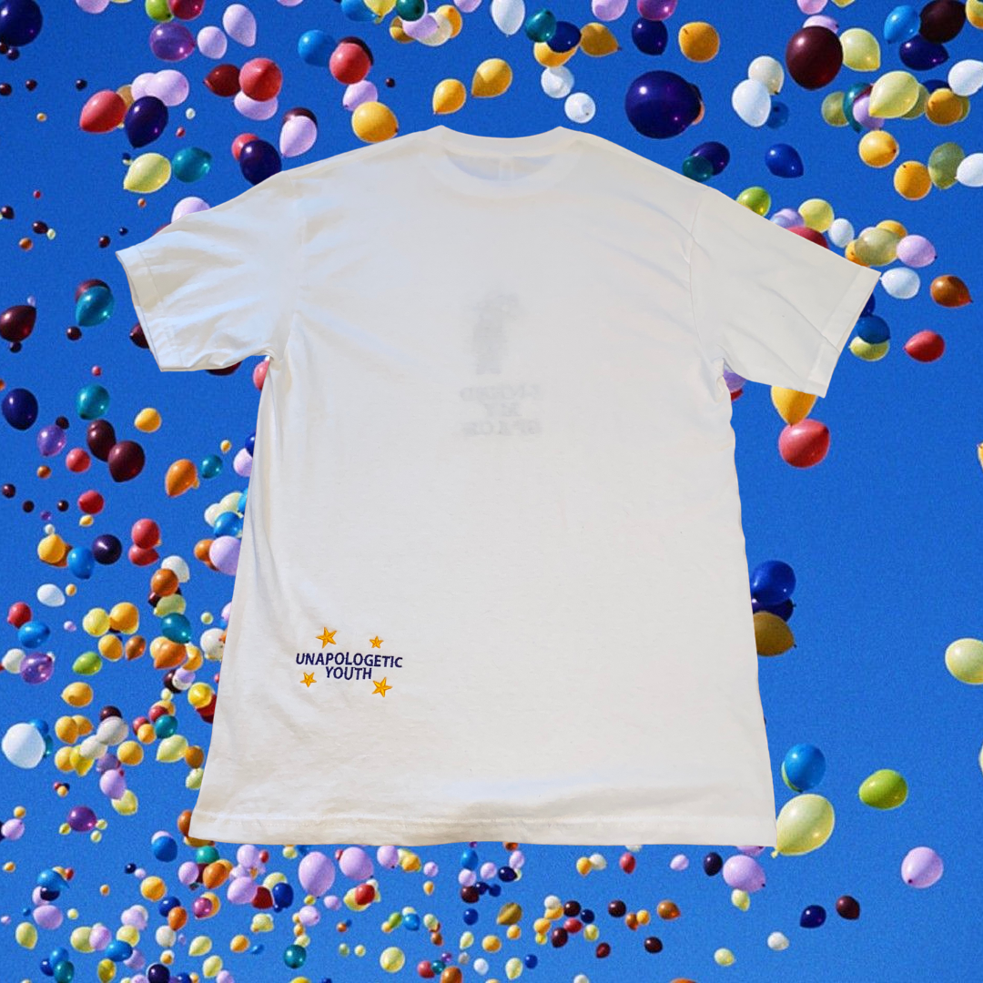Unapologetic Youth Spaceman T-Shirt with a graphic design featuring a space explorer in a cosmic scene