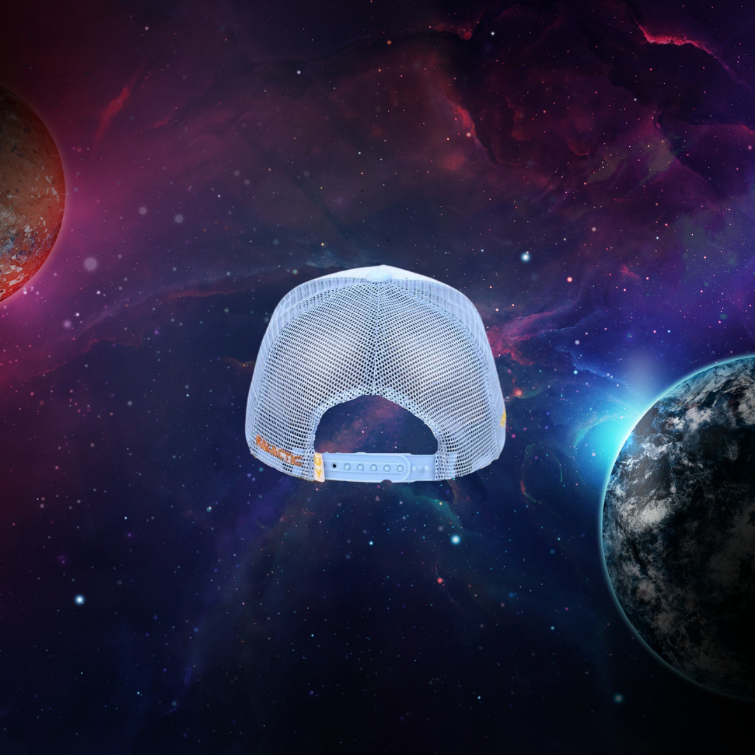 Unapologetic Youth Galactic Dreams hat featuring a cosmic-themed design with vibrant colors and space-inspired graphics.