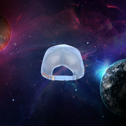Unapologetic Youth Galactic Dreams hat featuring a cosmic-themed design with vibrant colors and space-inspired graphics.