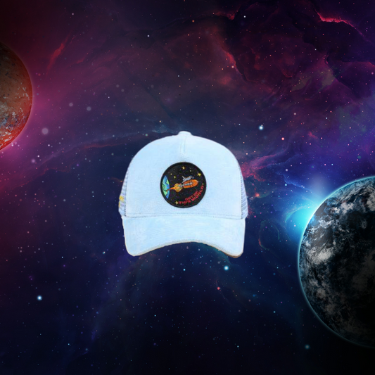 Unapologetic Youth Galactic Dreams hat featuring cosmic design with vibrant colors and celestial patterns.