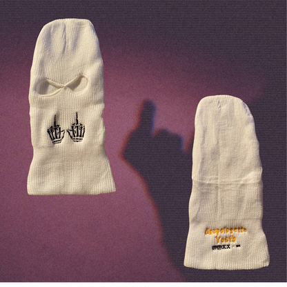 Unapologetic Youth Lick Hitters ski mask in black, featuring a snug fit and stylish design for winter outdoor activities.