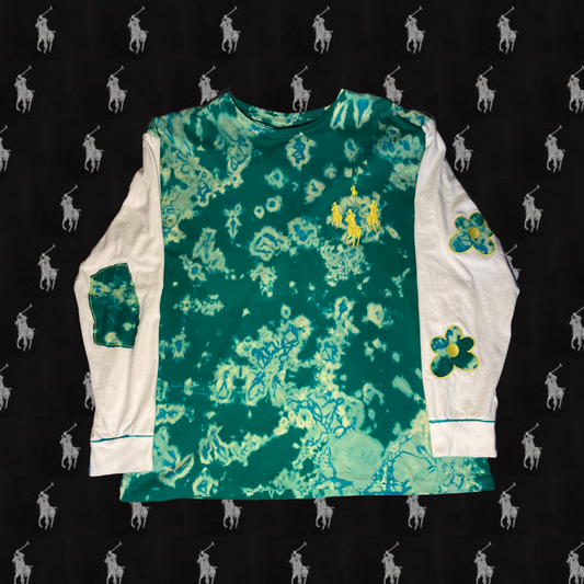 Unapologetic Youth x Polo long sleeve shirt featuring bold horsepower graphic design on soft fabric.