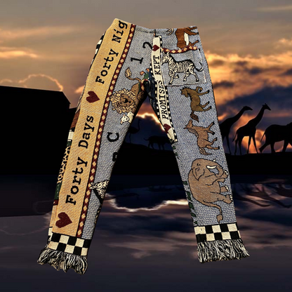 Unapologetic Youth woven pants called The Ark, featuring intricate woven fabric design and relaxed fit, suitable for casual wear.