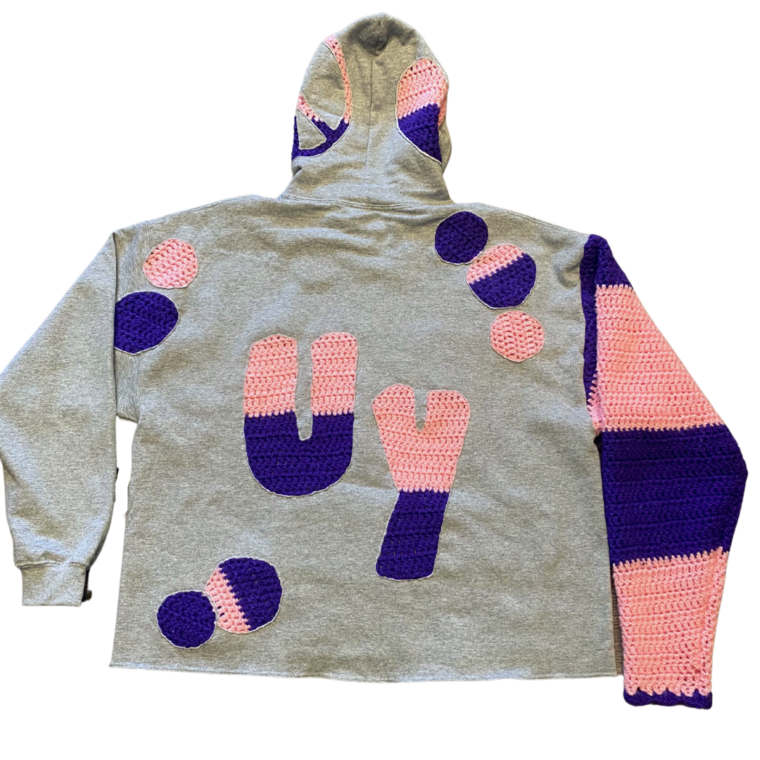 Unapologetic Youth Grandma's Crochet hoodie featuring a cozy, handmade crochet design in a casual hoodie style.
